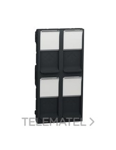 TAPA CUÁDRUPLE RJ45 S-ONE ANTRACITA