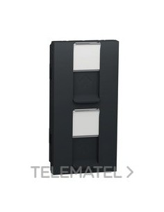 TAPA DOBLE RJ45 S-ONE ANTRACITA
