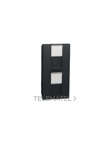 TAPA DOBLE RJ45 S-ONE ANTRACITA