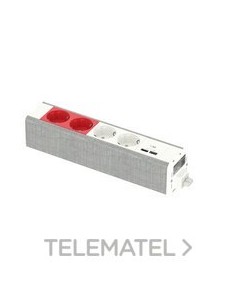 MÓDULO 2B 2R SCHUKO+USB C BL/Al