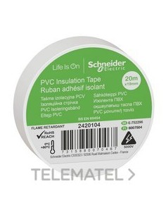 CINTA AISLANTE 19mmx20m BLANCA