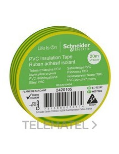 CINTA AISLANTE 19mmx20m AMARILLA / VERDE