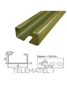 PERFIL C-4020a-G PERFORADO GALVANIZADO