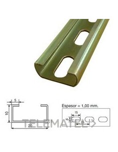 PERFIL C-2010A-G PERFORADO GALVANIZADO