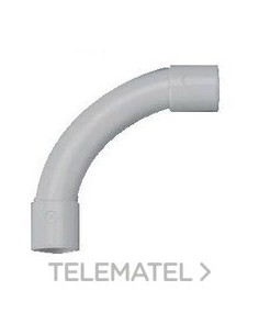 MANGUITO UNIÓN CURVADO 90 PVC M20 GRIS