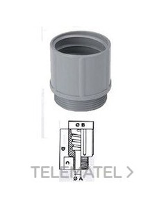 MANGUITO ROSCADO PVC M25x1,5 GRIS