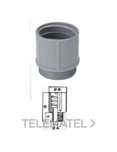 MANGUITO ROSCADO PVC M20x1,5 GRIS