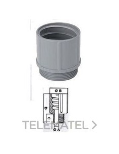 MANGUITO ROSCADO PVC M20x1,5 GRIS