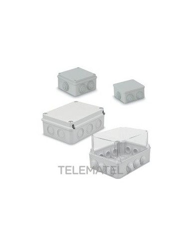 CAJA EMPOTRABLE 100x100x45mm TAPA GRIS