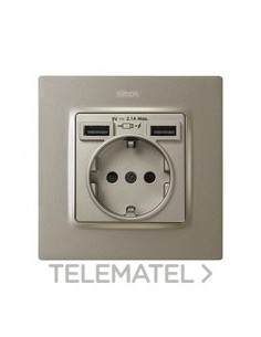 TP.BA.ENCH.SCHUKO 2 BOCAS CGA.USB 2.1A