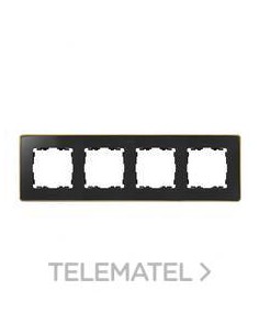 MARCO 4 ELEMENTOS NEGRO MATE BASE ORO