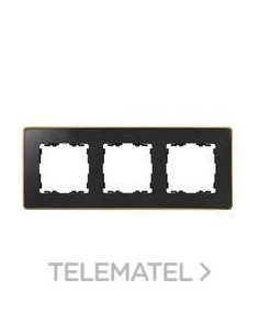 MARCO 3 ELEMENTOS NEGRO MATE BASE ORO