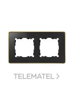 MARCO 2 ELEMENTOS NEGRO MATE BASE ORO