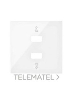 TAPA CAR.USB SIMON 100 2 BOCAS BL BRILL.