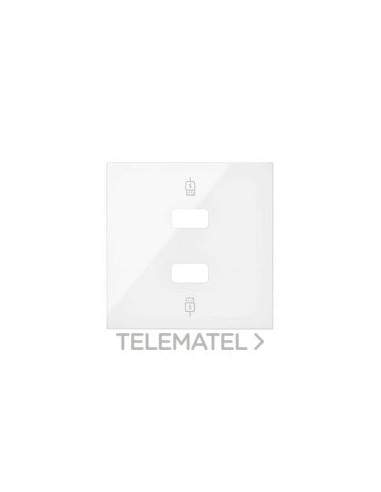 TAPA CAR.USB SIMON 100 2 BOCAS BL BRILL.