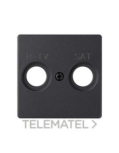 PLACA SIMON 82 TOMA R-TV+SAT NEGRO MATE