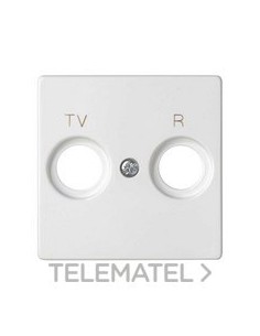 PLACA SIMON 82 TOMA R-TV BLANCO MATE