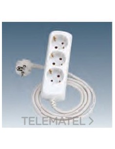 BASE ENCHUFE TRIPLE TT LATERAL+CONEXIÓN