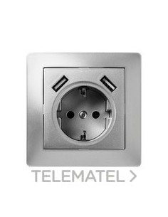 TOMA CTE.16A 250V+2 USB Al