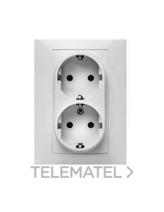 TOMA CTE.DBL.HABITAT 15 16A 250V BL(BO)