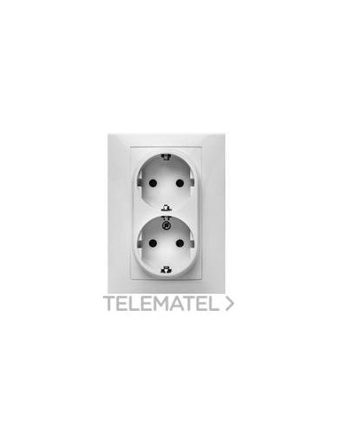 TOMA CTE.DBL.HABITAT 15 16A 250V BL(BO)