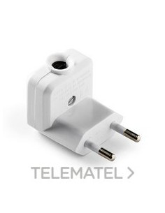 CLAVIJA ACODADA 10A-250V DE COLOR BLANCO