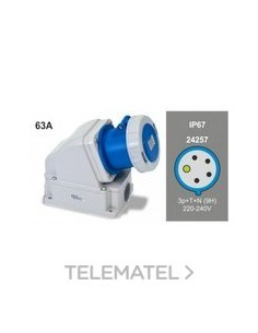 BASE PARED 3P+N+T 63A 230V IP67