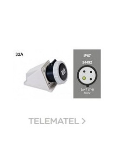 BASE MURAL IP67 SERIE 11 32A-500V 3P+T