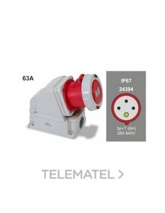 BASE MURAL IP67 63A-400 3P+T 6 HORAS