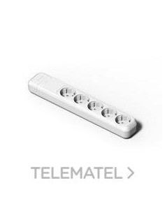 BASE 5 TOMAS 16A-250V DE COLOR BLANCO
