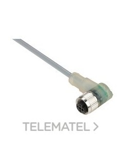 CONECTOR CABLE PVC HEMBRA M12 PNP LED 5m