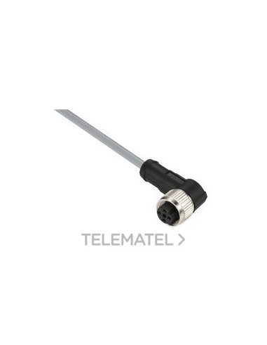 CONECTOR CABLE PVC HEMBRA M12 4pin 90o