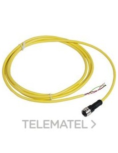 CONECTOR CABLE PVC HEMBRA 1/2" 3pin 2m