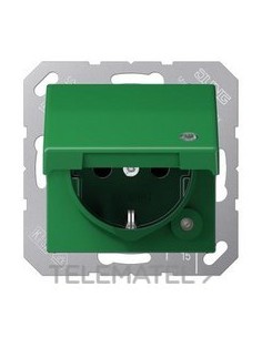 ENCHUFE CON TAPA ABATIBLE AS VERDE