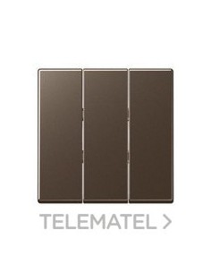 TECLA TRIPLE TERMOPLÁSTICO LACADO MOKKA