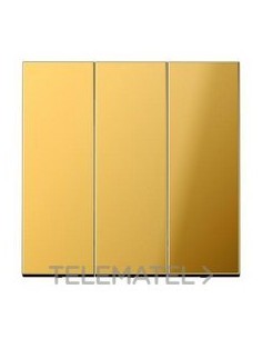 TECLA TRIPLE PARA INTERRUPTOR DORADO
