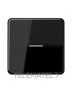 TECLA PULSADOR SIMPLE CON VISOR CD NEGRO