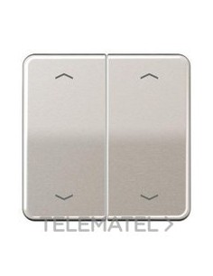 TECLA PULSADOR DOBLE PERSIANA CD PLATINO