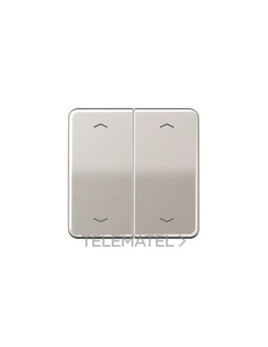 TECLA PULSADOR DOBLE PERSIANA CD PLATINO