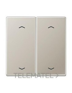 TECLA PULSADOR DOBLE PERSIANA LS ACERO