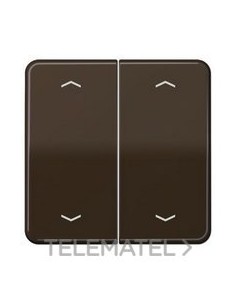 TECLA PULSADOR DOBLE PERSIANA CD MARRÓN