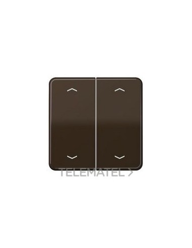 TECLA PULSADOR DOBLE PERSIANA CD MARRÓN