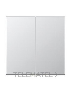 TECLA PULSADOR DOBLE LS ALUMINIO