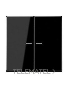TECLA PULSADOR DOBLE CON VISOR LS NEGRO