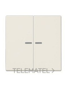 TECLA PULSADOR DOBLE CON VISOR LS BLANCO