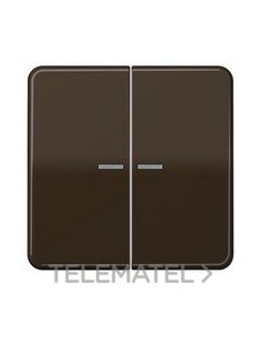 TECLA PULSADOR DOBLE CON VISOR CD MARRÓN