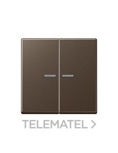 TECLA PULSADOR DOBLE CON VISOR A MOKKA