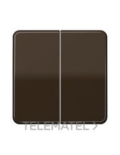 TECLA PULSADOR DOBLE CD MARRÓN