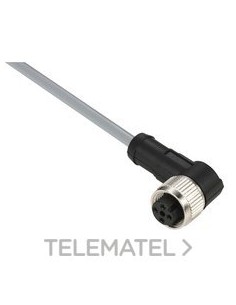 CONECTOR CABLE PVC HEMBRA M12 4pin 90º