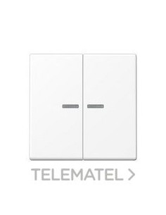 TECLA DOBLE CON VISOR A BLANCO MATE